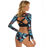 Rashguard Langarm Zweiteiliger Badeanzug Crop Top